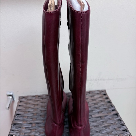 INC Tall Fawne Leather Riding Boots in Merlot (Burgandy), Size 10M Wide Calf - Picture 5 of 7